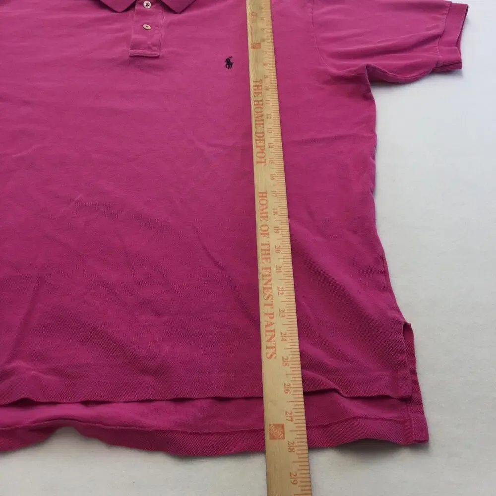 Polo By Ralph Lauren Polo Shirt Mens Large Pink Cotton Pique Short Sleeve Casual